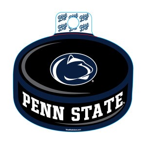 decal hockey puck with Penn State and Athletic Logo